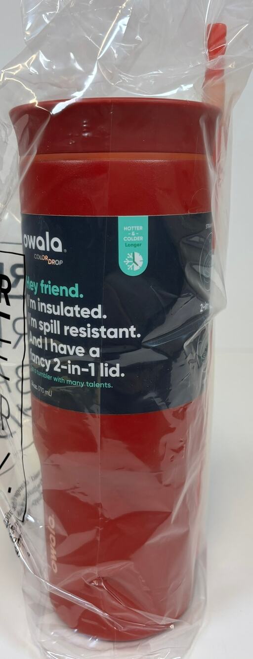 OWALA Honeycrisp 24oz Red Stainless Tumbler 2 in 1 Lid Straw Special Edition NEW